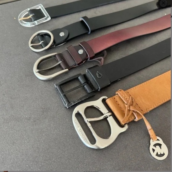 Leather Belt BUNDLE (5) Michael Kors, Halogen, Nixon, etc M/L - Picture 6 of 6